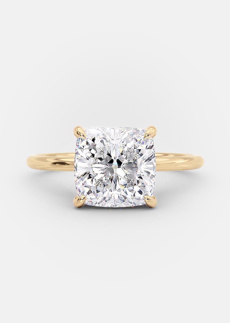 Yuzu: 3.21 carat cushion cut engagement ring | Nature Sparkle